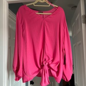 Vince Camuto pink tie front blouse
